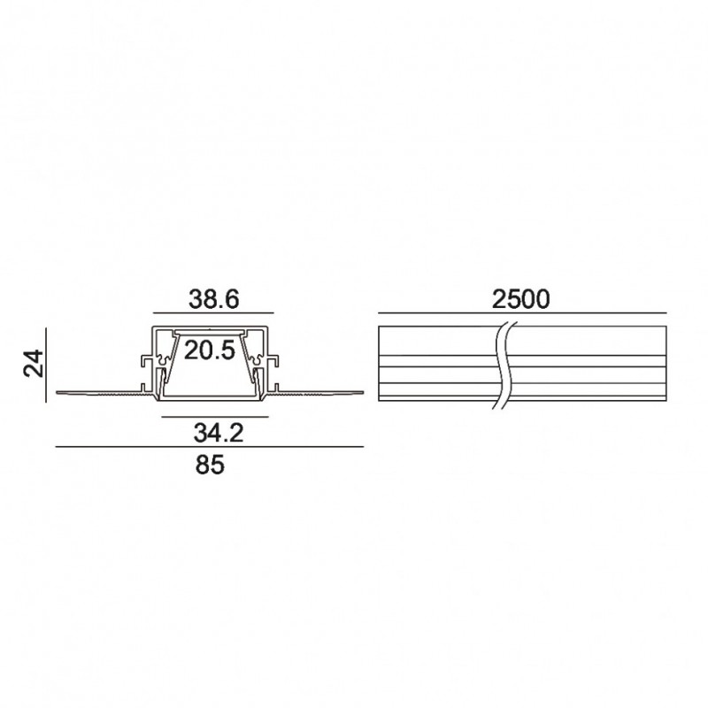 Профиль LTX PROFILE CENTRAL 2. L2500mm, h24mm, w34.2m (12.3524.25)