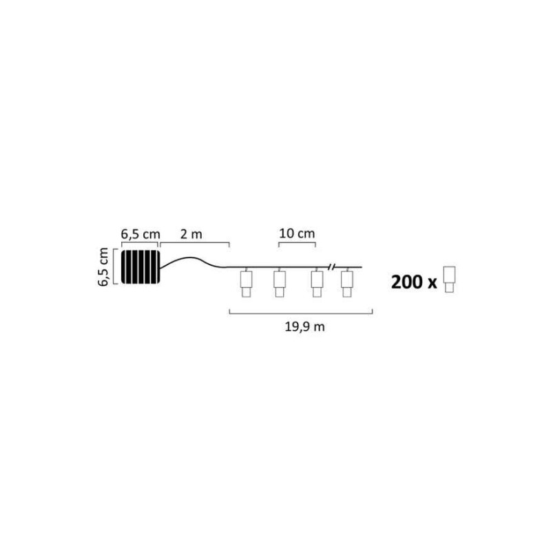 Гірлянда на сонячній батареї Goldlux 316745 Shine LED 200 3000K IP44 чорна