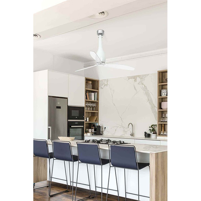 Стельовий вентилятор Faro 32000 ETERFAN M Shiny white/transparent fan with DC Стельовий вентилятор Faro 32000 ETERFAN M Shiny white/transparent fan with DC