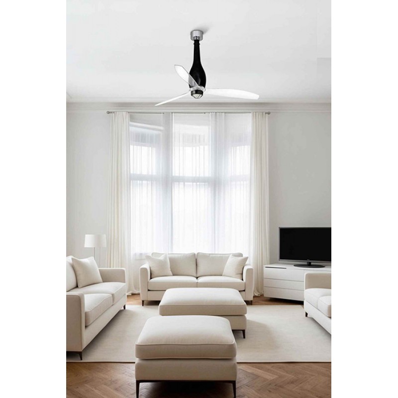 Люстра-вентилятор Faro 32002WW-10 Eterfan 1280mm Nb Blades Trans 17W 3000K Wiz, 17 Вт, 3000K