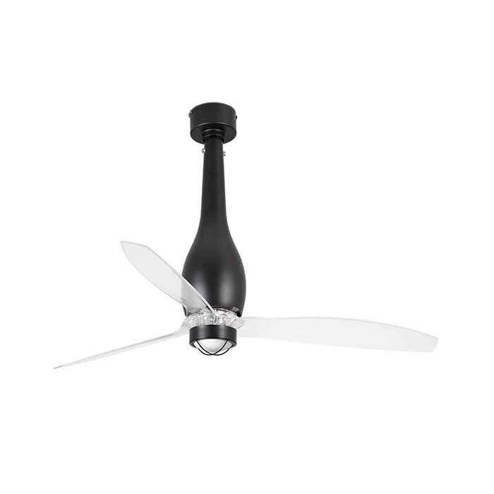 Люстра-вентилятор Faro 32003-10 ETERFAN M LED Matt black/transparent fan with DC motor, 16 Вт, 709 лм, 3000K