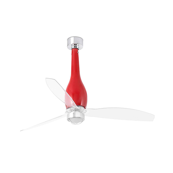 Люстра-вентилятор Faro 32005-9 ETERFAN M LED Shiny red/transparent fan with DC motor, 16 Вт, 709 лм, 3000K