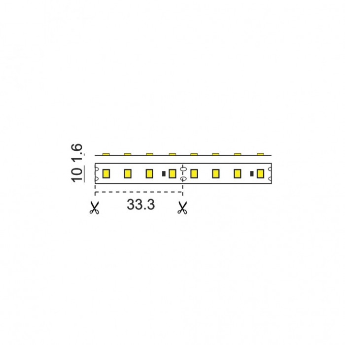 Світлодіодна гнучка стрічка. L30000mm, w10mm, h1.6mm, 3000K, 9.6W/m, 48V, ціна за м.п. (11.48.120.09.20.300.830)