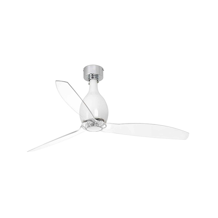 Потолочный вентилятор Faro 32020 MINI ETERFAN M Shiny white/transparent fan with DC motor
