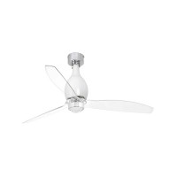Люстра-вентилятор Faro 32020-9 MINI ETERFAN M LED Shiny white/transparent fan with DC motor, 16 Вт, 709 лм, 3000K