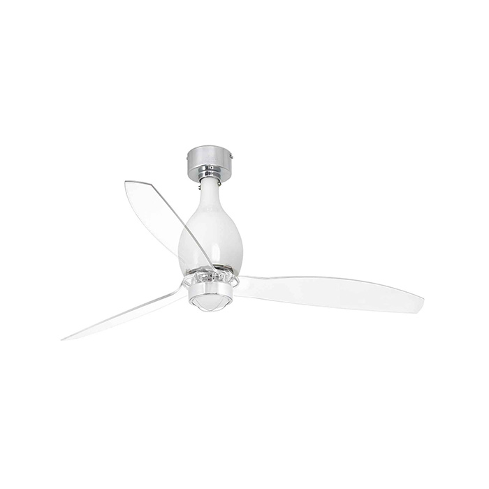 Люстра-вентилятор Faro 32020-9 MINI ETERFAN M LED Shiny white/transparent fan with DC motor, 16 Вт, 709 лм, 3000K