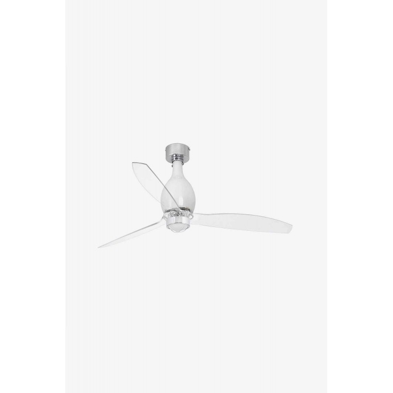 Люстра-вентилятор Faro 32020-9 MINI ETERFAN M LED Shiny white/transparent fan with DC motor, 16 Вт, 709 лм, 3000K