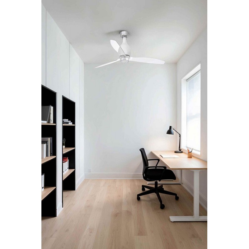 Люстра-вентилятор Faro 32025-9 MINI ETERFAN M LED Matt white/transparent fan with DC motor, 16 Вт, 709 лм, 3000K