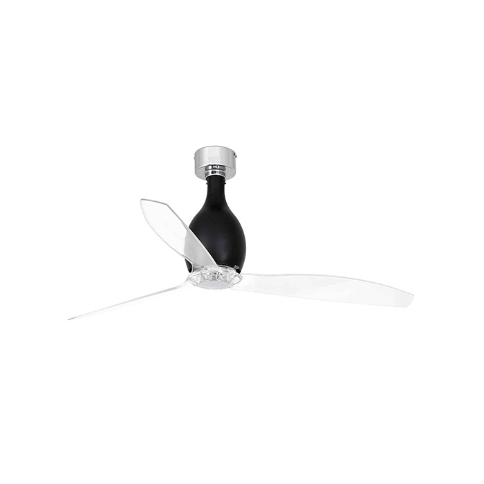 Потолочный вентилятор Faro 32026 MINI ETERFAN M Shiny black/transparent fan with DC motor