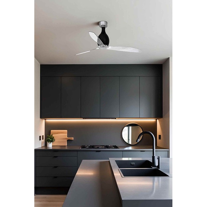 Потолочный вентилятор Faro 32026 MINI ETERFAN M Shiny black/transparent fan with DC motor Потолочный вентилятор Faro 32026 MINI ETERFAN M Shiny black/transparent fan with DC motor