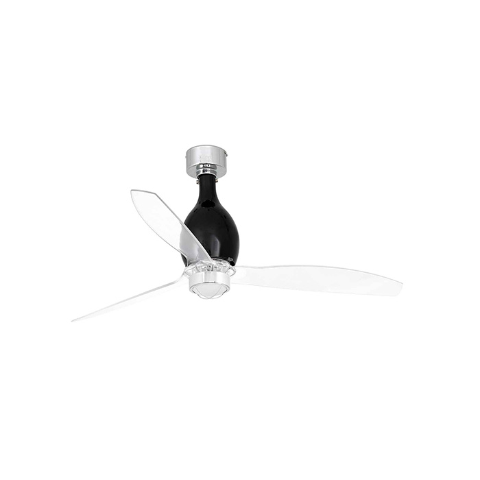 Люстра-вентилятор Faro 32027-10 MINI ETERFAN M LED Matt black/transparent fan with DC motor, 16 Вт, 709 лм, 3000K