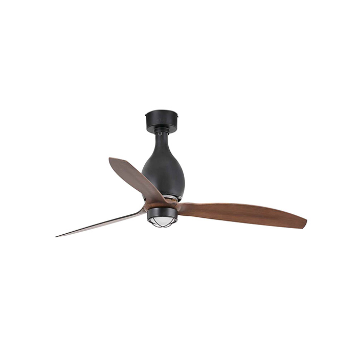 Люстра-вентилятор Faro 32028-10 MINI ETERFAN M LED Matt black/wood fan with DC motor, 16 Вт, 709 лм, 3000K