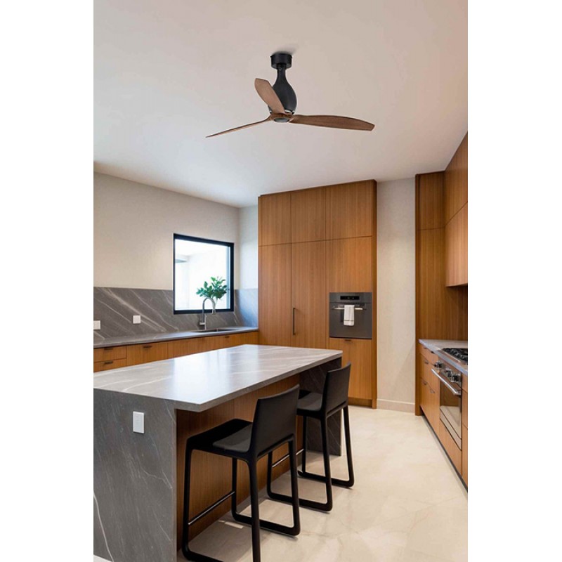 Потолочный вентилятор Faro 32028 MINI ETERFAN M Matt black/wood fan with DC motor