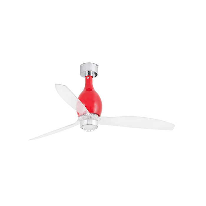 Люстра-вентилятор Faro 32029-9 MINI ETERFAN M LED Shiny red/transparent fan with DC motor, 16 Вт, 709 лм, 3000K