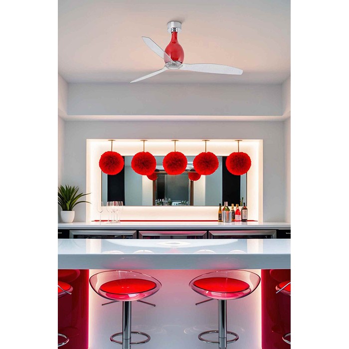 Потолочный вентилятор Faro 32029 MINI ETERFAN M Shiny red/transparent fan with DC motor