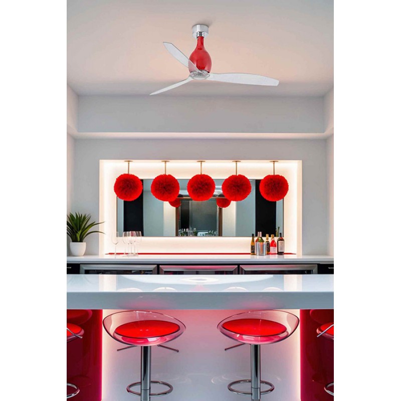 Потолочный вентилятор Faro 32029 MINI ETERFAN M Shiny red/transparent fan with DC motor