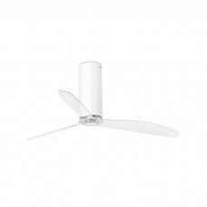 Потолочный вентилятор Faro 32033 TUBE FAN M Shiny white/transparent fan with DC motor