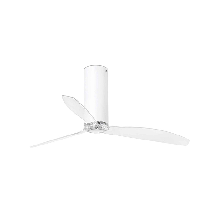 Потолочный вентилятор Faro 32033 TUBE FAN M Shiny white/transparent fan with DC motor