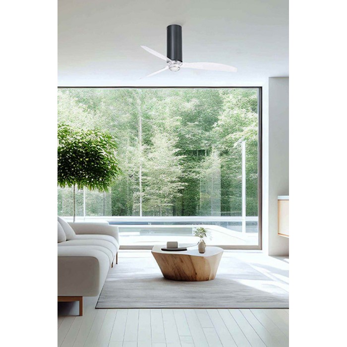 Люстра-вентилятор Faro 32035-10 TUBE FAN M LED Shiny black/transparent FAN LED with DC motor, 16 Вт, 709 лм, 3000K Люстра-вентилятор Faro 32035-10 TUBE FAN M LED Shiny black/transparent FAN LED with DC motor, 16 Вт, 709 лм, 3000K