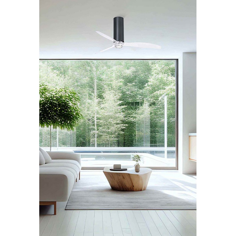 Люстра-вентилятор Faro 32035-10 TUBE FAN M LED Shiny black/transparent FAN LED with DC motor, 16 Вт, 709 лм, 3000K