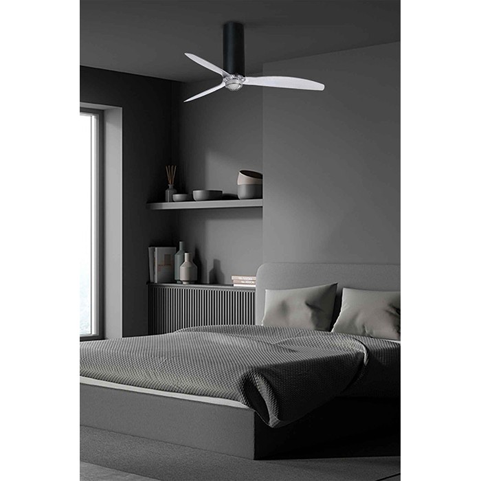 Люстра-вентилятор Faro 32036-10 TUBE FAN M LED Matt black/transparent FAN LED with DC motor, 16 Вт, 709 лм, 3000K Люстра-вентилятор Faro 32036-10 TUBE FAN M LED Matt black/transparent FAN LED with DC motor, 16 Вт, 709 лм, 3000K