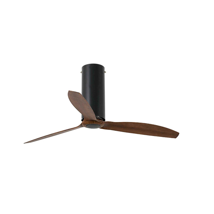 Потолочный вентилятор Faro 32037 TUBE FAN Matt black/wood fan with DC motor
