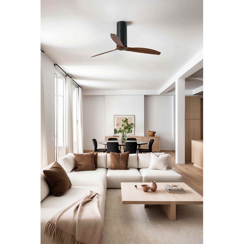Потолочный вентилятор Faro 32037WW Tube Fan 1280mm Black Matt 3 Blades Wood Wiz