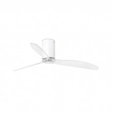 Потолочный вентилятор Faro 32038 MINI TUBE FAN M Shiny white/transparent FAN M with DC motor