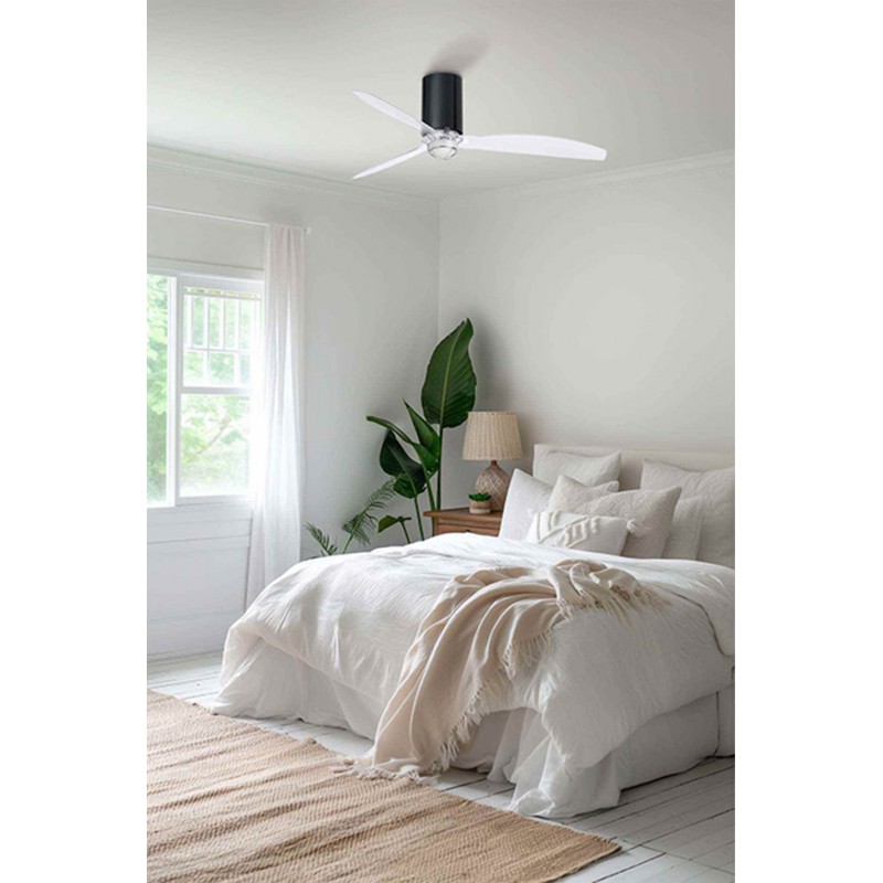 Люстра-вентилятор Faro 32040-10 MINI TUBE FAN M LED Shiny black/transparent FAN M LED with DC motor, 16 Вт, 709 лм, 3000K