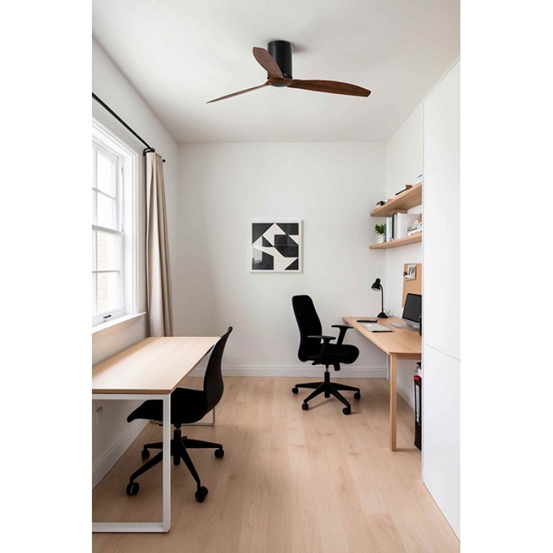 Потолочный вентилятор Faro 32042 MINI TUBE FAN Matt black/wood FAN M with DC motor