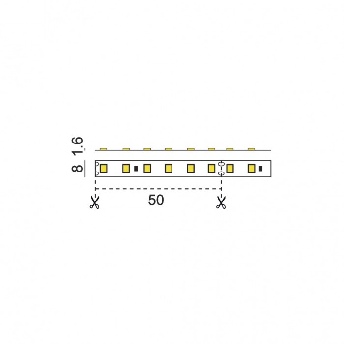 Світлодіодна гнучка стрічка. L5000mm, w8mm, h1.6mm, 4000K, 9.6W/m, 24V, ціна за м.п. (11.24.S120.10.20.050.840)