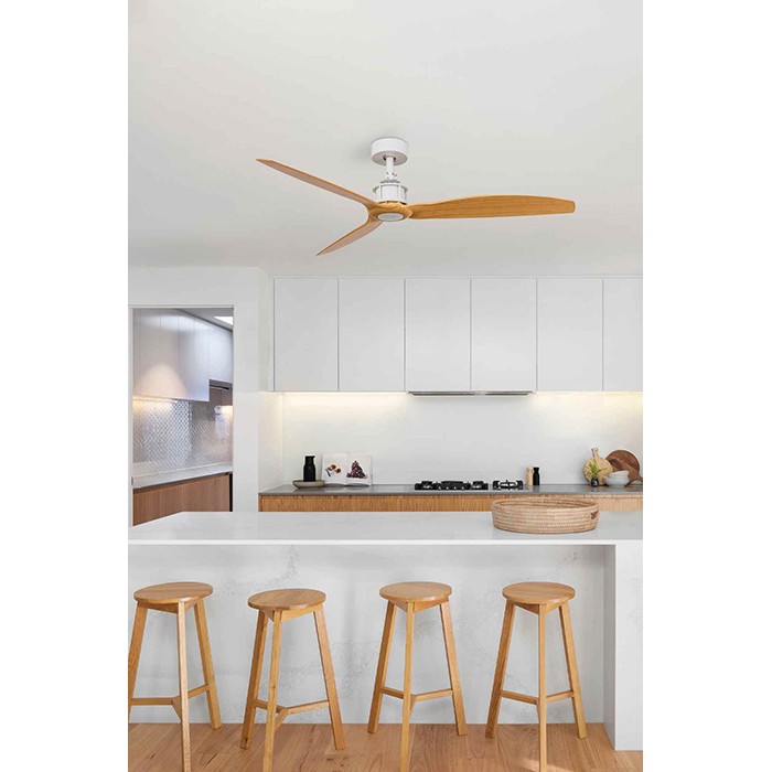 Потолочный вентилятор Faro 32110WW Just Fan M 1280mm White 3 Blades Wood Light Wiz