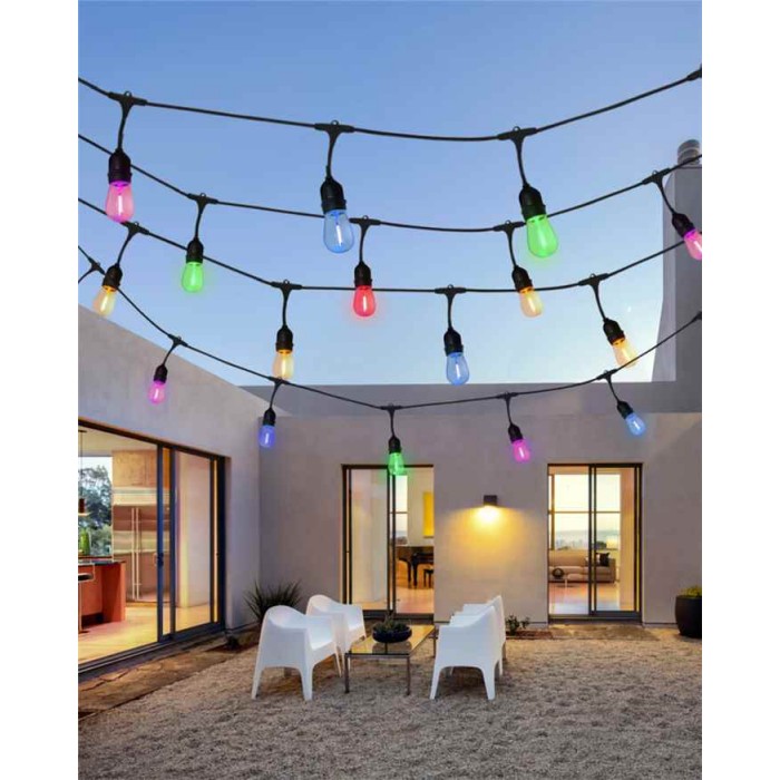 Гірлянда Goldlux 322166 Party Neon E27 10x6W 2700K 50Lm IP44 чорна