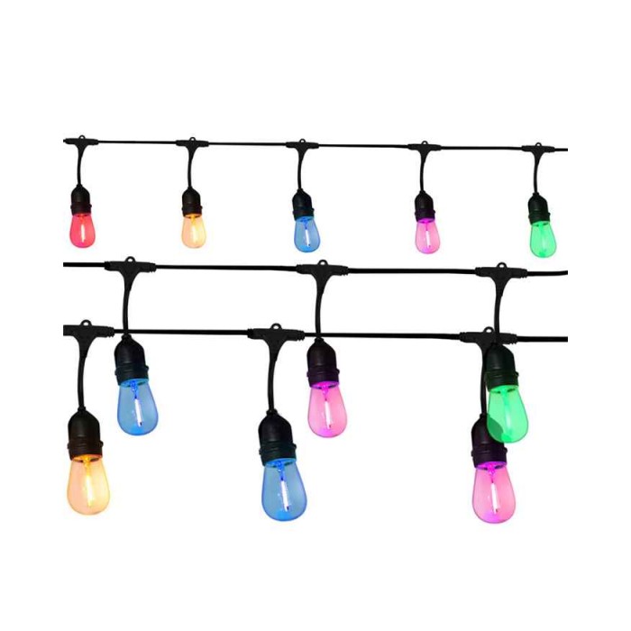 Гірлянда Goldlux 322166 Party Neon E27 10x6W 2700K 50Lm IP44 чорна