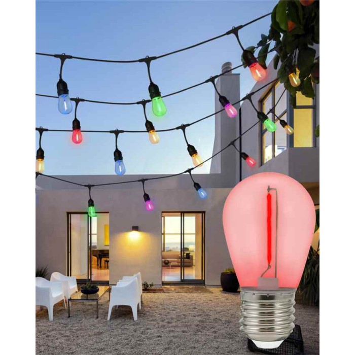 Світлодіодна лампочка для гірлянди з колекції Party Neon Goldlux 322180 E27 2x0,3W 2200K 50Lm червона