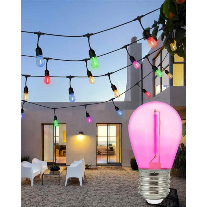 Світлодіодна лампочка для гірлянди з колекції Party Neon Goldlux 322227 E27 2x0,3W 2200K 50Lm рожева
