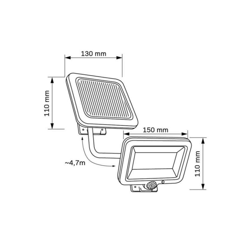 Вуличний світильник на сонячній батареї Goldlux 323071 Duo LED 1x1W 6000K 220Lm IP44 чорний