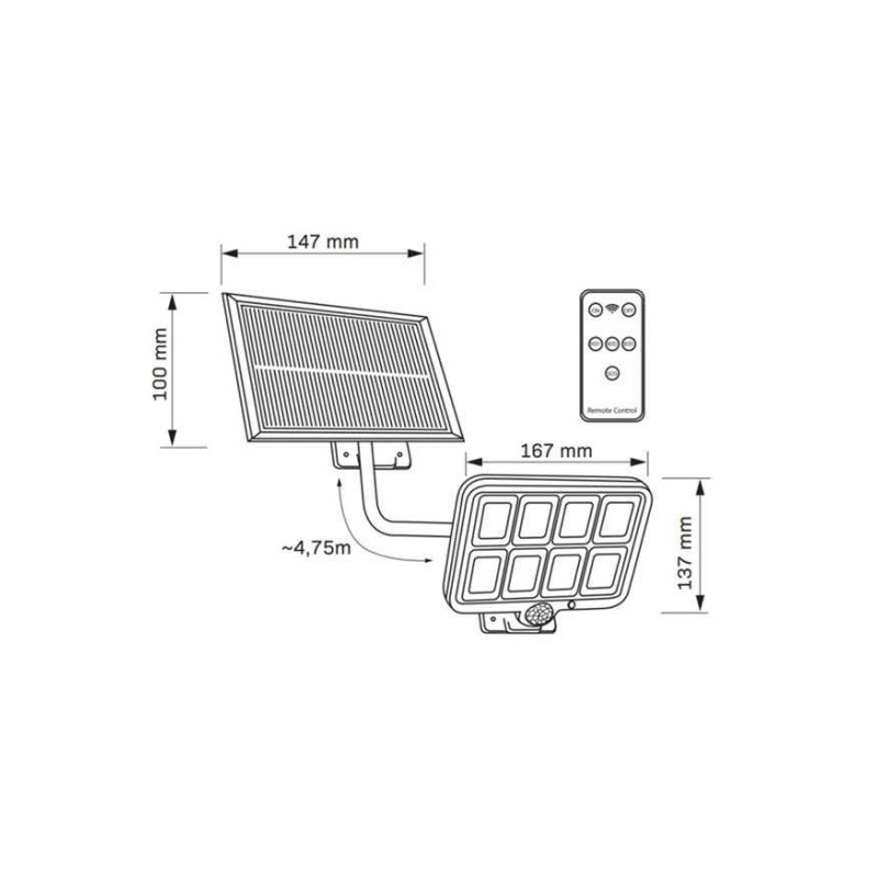 Уличный светильник на солнечной батарее Goldlux 323101 Integra LED 1x3W 6000K 180Lm IP44 черный