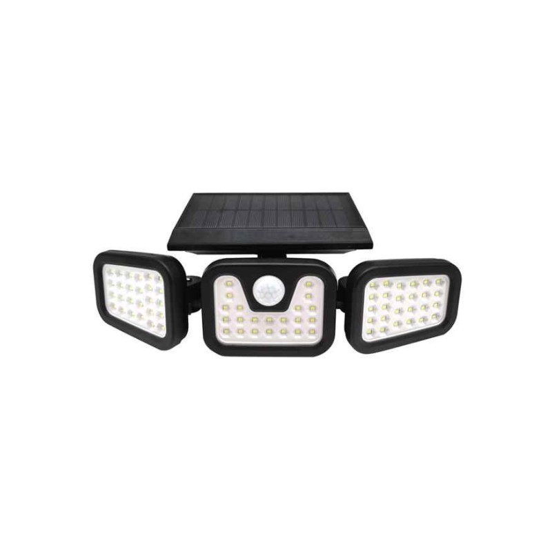 Уличный светильник на солнечной батарее Goldlux 323125 Trio LED 3x0,6W 6000K 600Lm IP44 черный