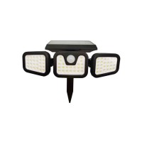 Уличный светильник на солнечной батарее Goldlux 323125 Trio LED 3x0,6W 6000K 600Lm IP44 черный Уличный светильник на солнечной батарее Goldlux 323125 Trio LED 3x0,6W 6000K 600Lm IP44 черный