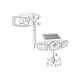 Уличный светильник на солнечной батарее Goldlux 323125 Trio LED 3x0,6W 6000K 600Lm IP44 черный