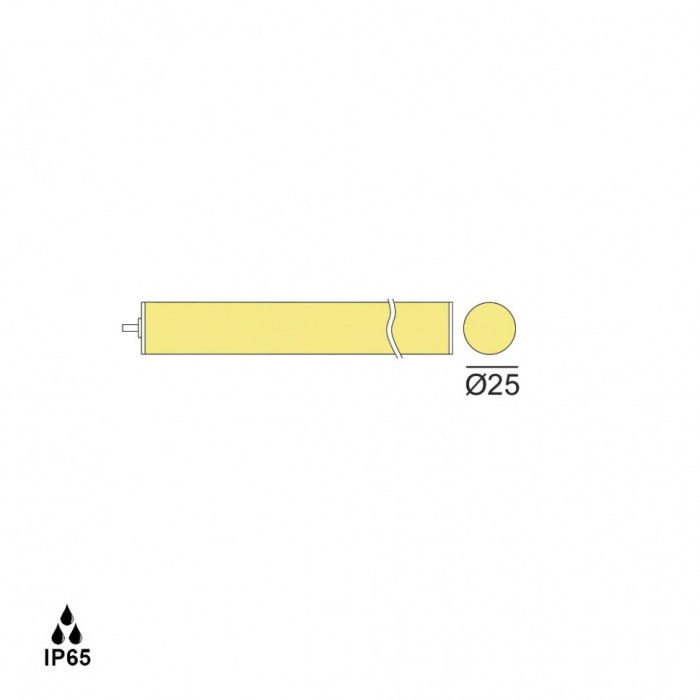 Світлодіодна радіальна гнучка стрічка. L5000mm, D25mm, 4000K, 16W/m, 24V, IP65, ціна за м.п. (11.24.D25.14.65.050.940)