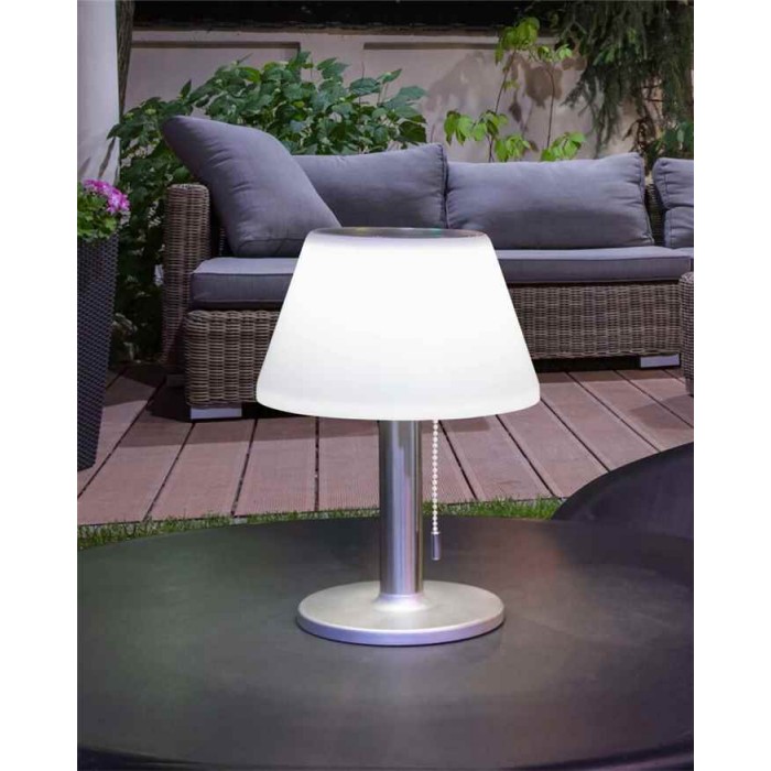 Вуличний світильник на сонячній батареї Goldlux 325457 Viola LED 4000K 200/50/10Lm IP44 сріблястий