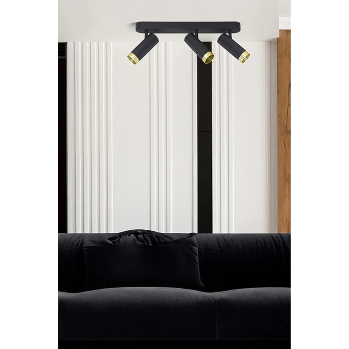 Светильник поворотный, спот Goldlux 326003 Fado GU10 3x10W IP20 черный