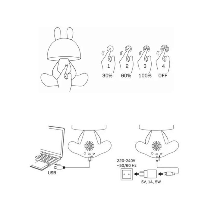 Настольная лампа с аккумулятором Goldlux 327031 Fancy LED 1x2.5W 4000K 59Lm IP20 разноцветная