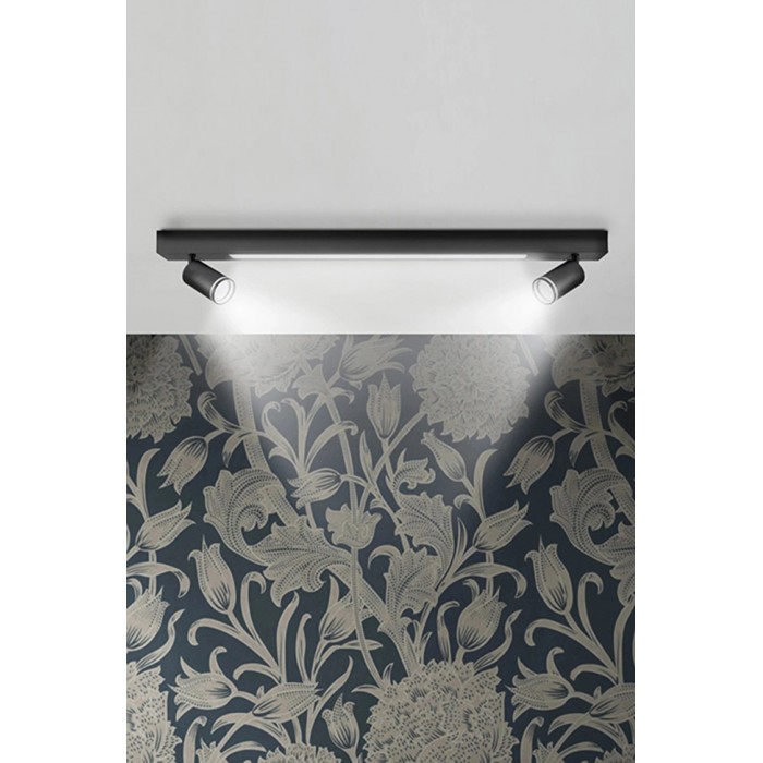 Світильник стельовий Goldlux 327383 Paris GU10+LED 3x10W+24W 4000K 1800Lm IP20 чорний