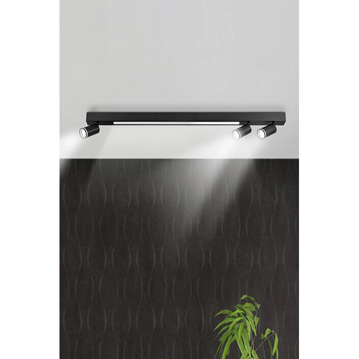 Светильник потолочный Goldlux 327390 Paris GU10+LED 4x10W+24W 4000K 1800Lm IP20 черный