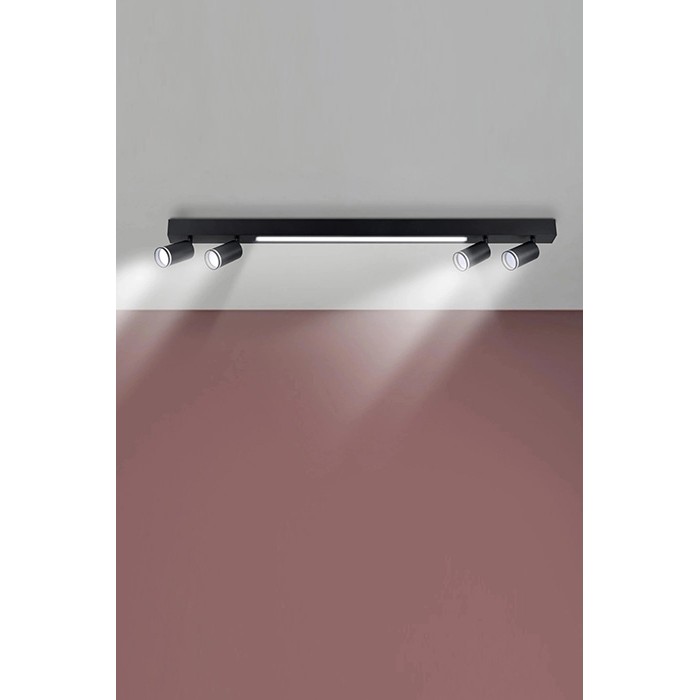 Светильник потолочный Goldlux 327406 Paris GU10+LED 5x10W+24W 4000K 1800Lm IP20 черный