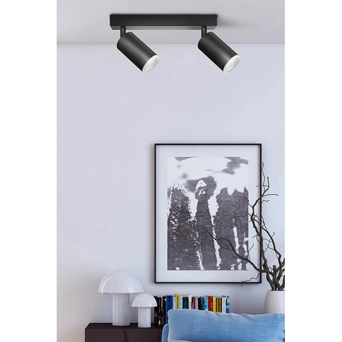 Светильник поворотный, спот Goldlux 327703 London GU10 2x10W IP20 черный