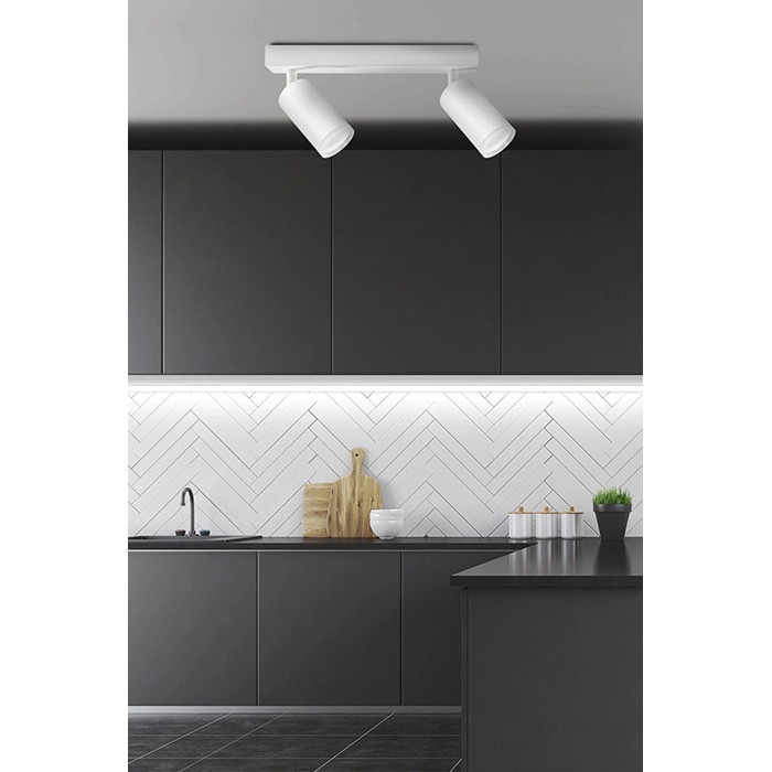 Светильник поворотный, спот Goldlux 327758 London GU10 2x10W IP20 белый